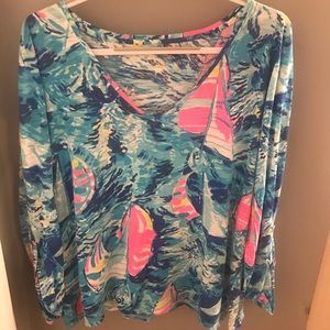 LILLY PULITZER BOAT PRINT LONG SLEEVE🌴💙